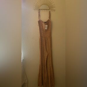 New Bellbottom Jumpsuit, Mustard color, size Large, Floral, Brand Storia, Kahala